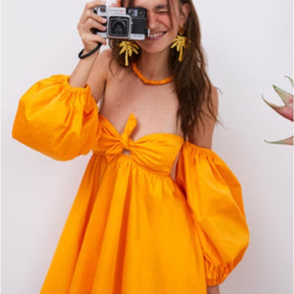 For Love and Lemons Saint Lucia Mini Dress / M / Orange